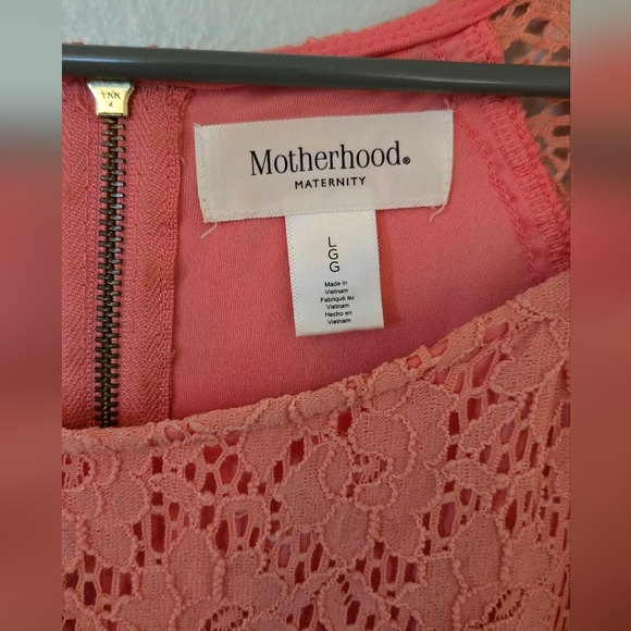 Motherhood Maternity Pink Lace Dress Size Large - Picture 5 of 7